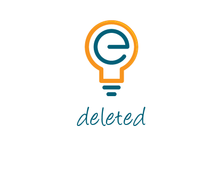letter E in bulb