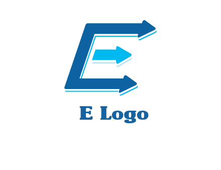 letter E with arrows