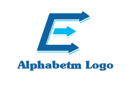 letter E with arrows