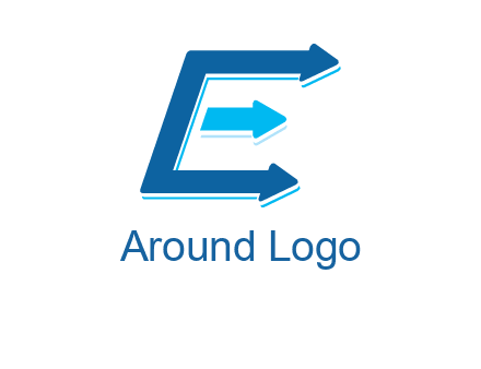 letter E with arrows