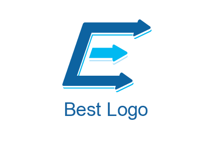 letter E with arrows