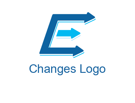 letter E with arrows