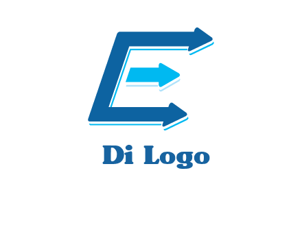 letter E with arrows