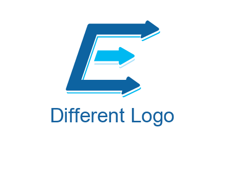 letter E with arrows