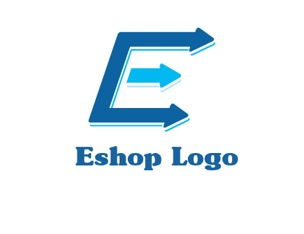 letter E with arrows