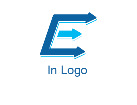 letter E with arrows