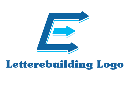 letter E with arrows