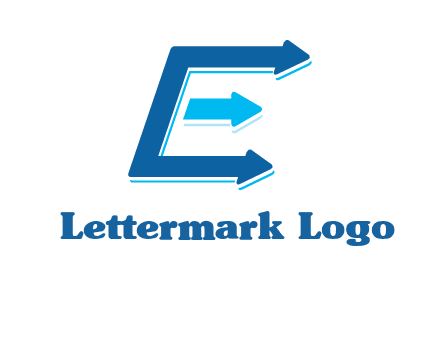 letter E with arrows
