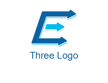 letter E with arrows