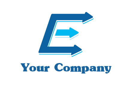 letter E with arrows