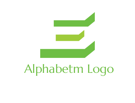 3D stripes forming letter E