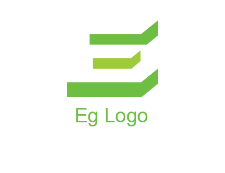 3D stripes forming letter E