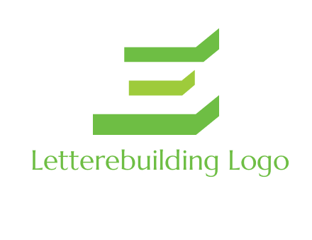 3D stripes forming letter E