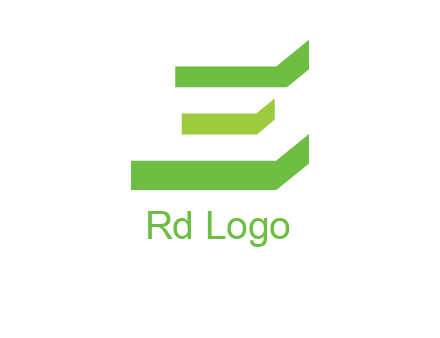 3D stripes forming letter E