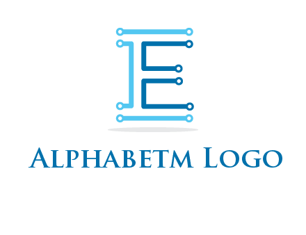 letter E with lines