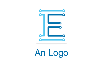 letter E with lines