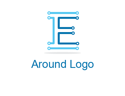 letter E with lines