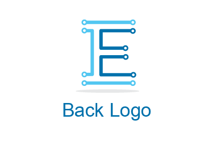 letter E with lines