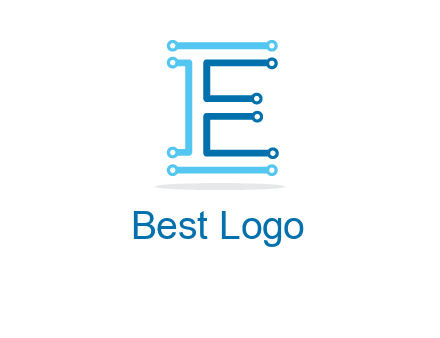 letter E with lines