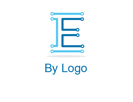 letter E with lines
