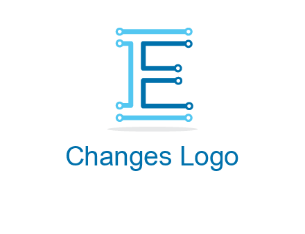 letter E with lines