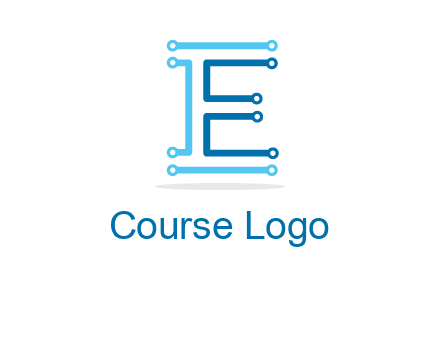 letter E with lines