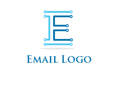 letter E with lines