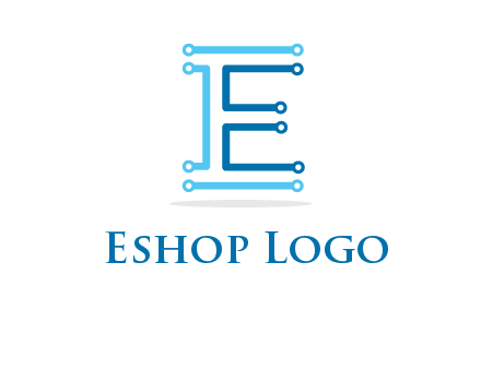letter E with lines