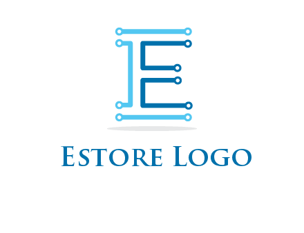 letter E with lines