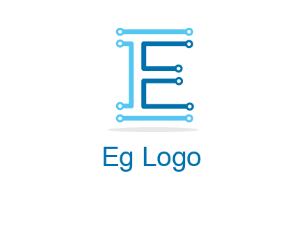 letter E with lines