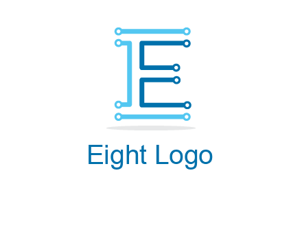 letter E with lines