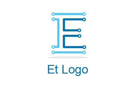 letter E with lines