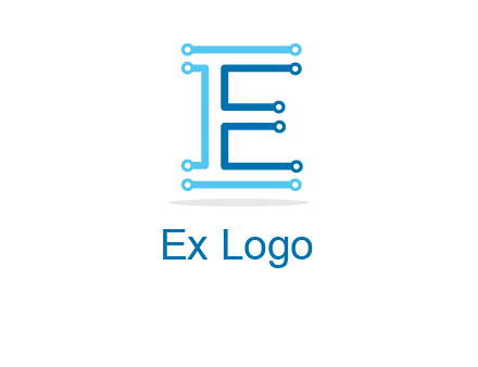letter E with lines