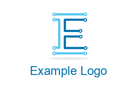 letter E with lines