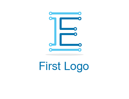 letter E with lines
