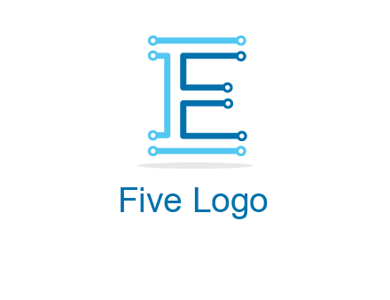 letter E with lines