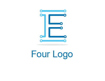 letter E with lines