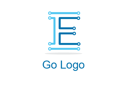 letter E with lines