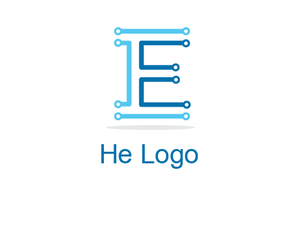 letter E with lines