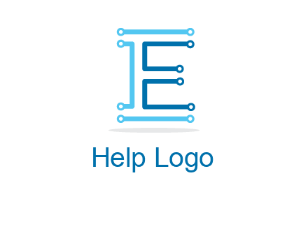 letter E with lines