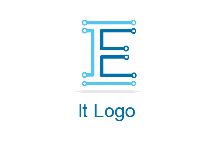 letter E with lines