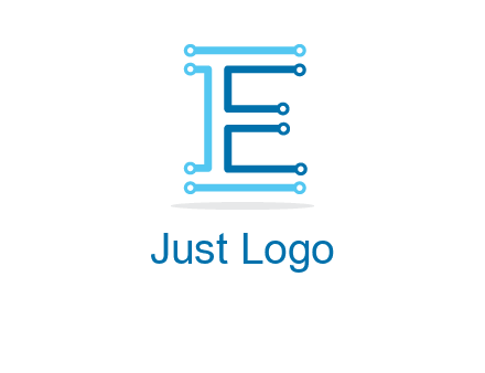 letter E with lines