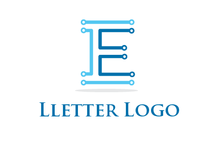 letter E with lines