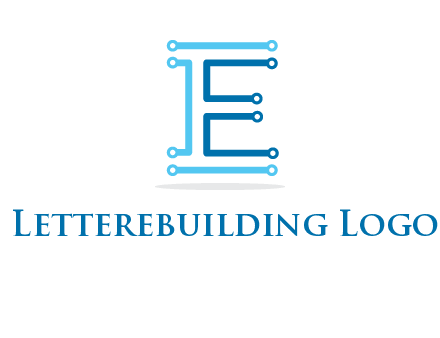 letter E with lines