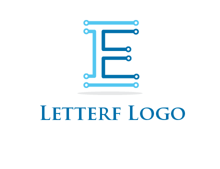 letter E with lines