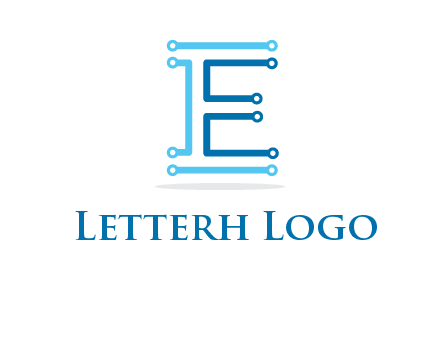 letter E with lines
