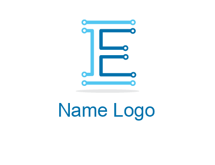 letter E with lines