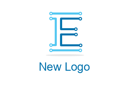 letter E with lines