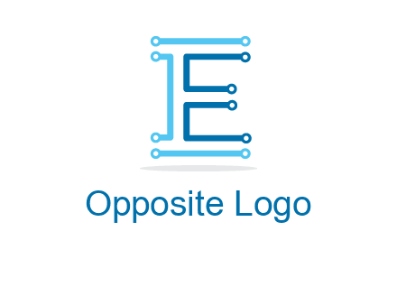 letter E with lines