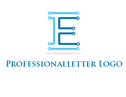 letter E with lines